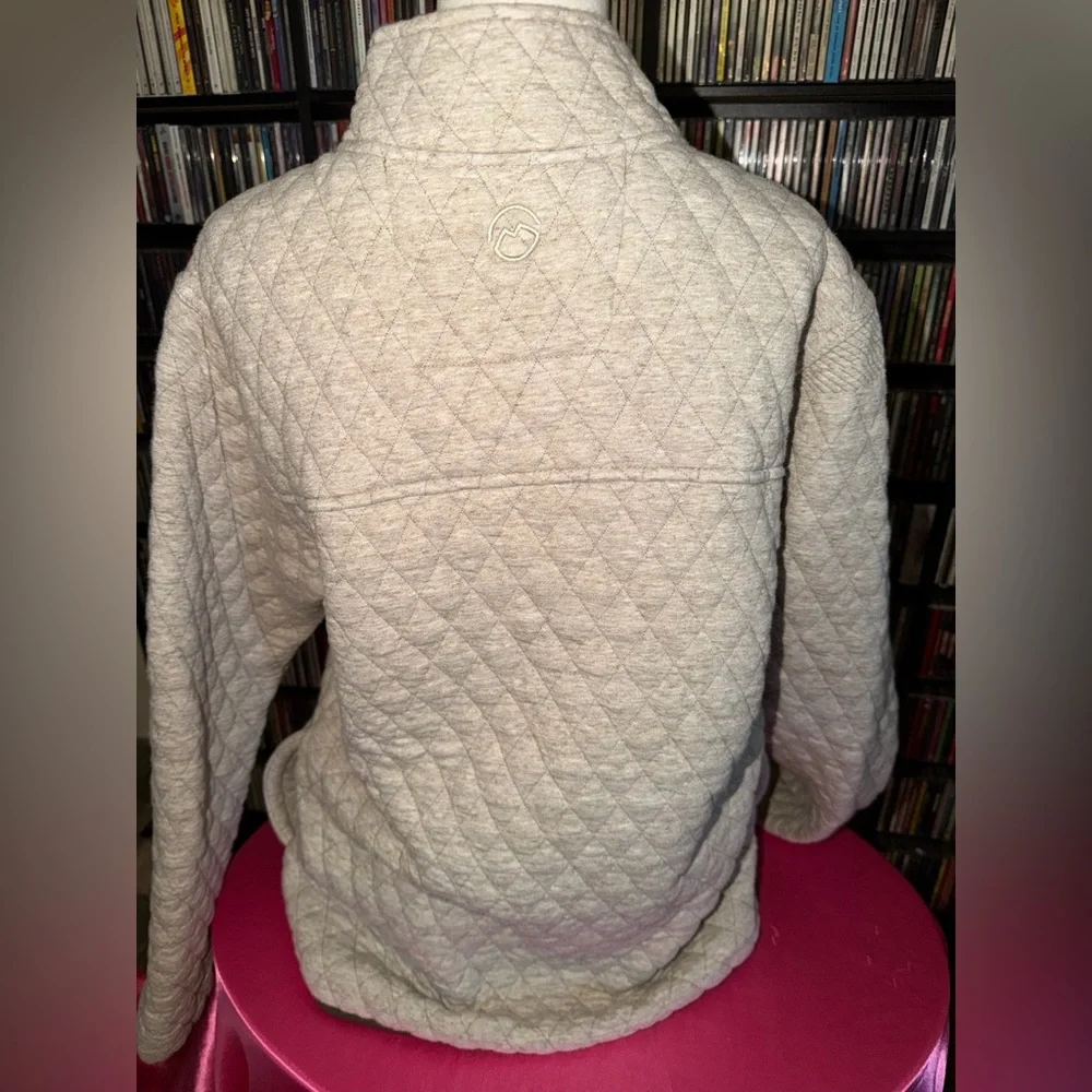 Magellan Outdoors Olive and Heather Gray Quilted Jacket Boho Festival Cozy M - Picture 4 of 5